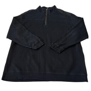 Synrgy Men's 1/4 Zip Pullover Cotton Sweatshirt Sz 2XL Black Long Sleeve Casual